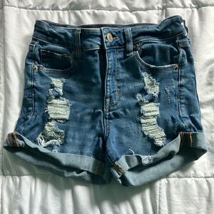 AEROPOSTALE high rise midi jean shorts